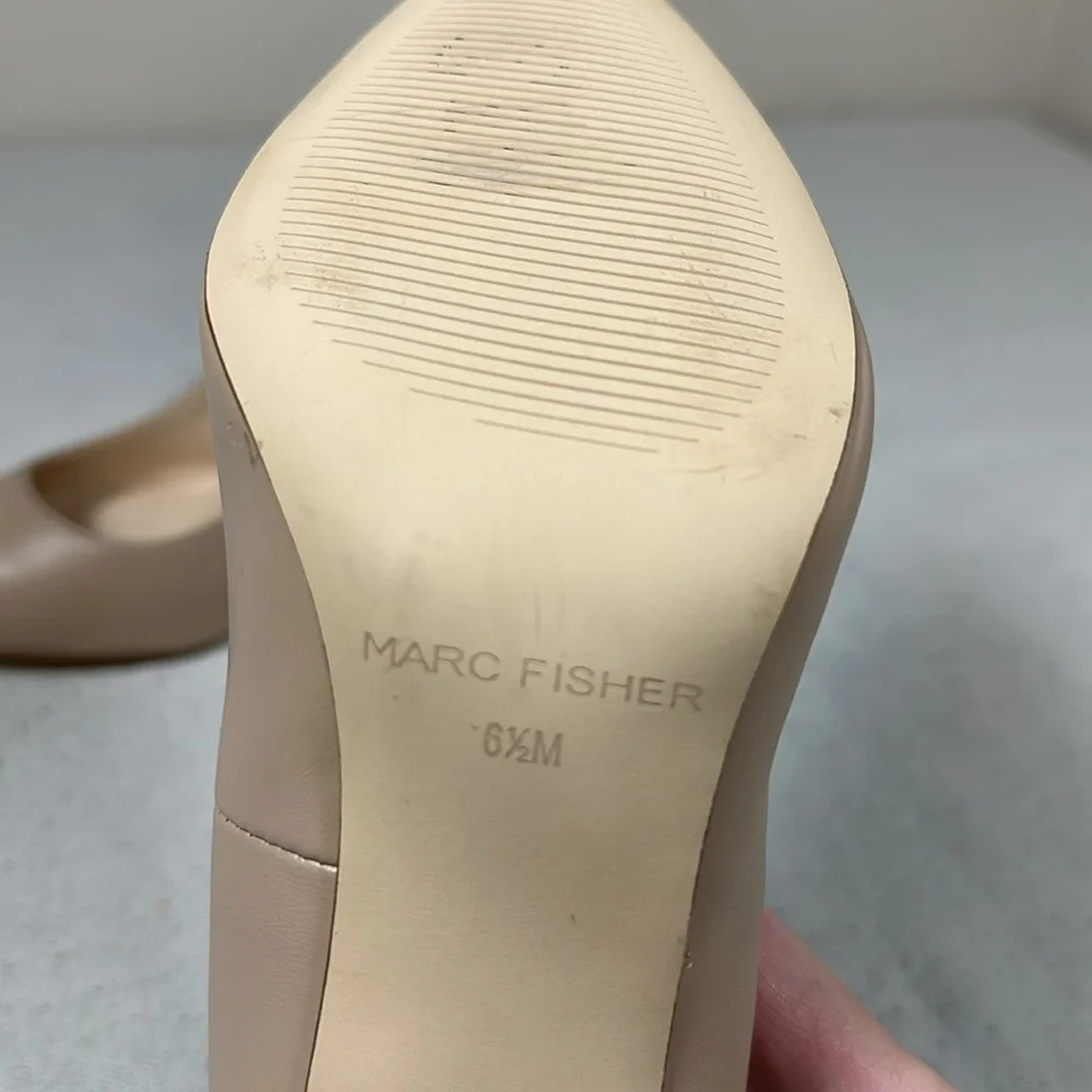 Marc Fisher Nude Block Heel Pumps Size 6.5 - Picture 14 of 15
